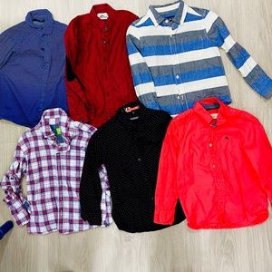 Bundle of used 6 button down boys shirt 4T